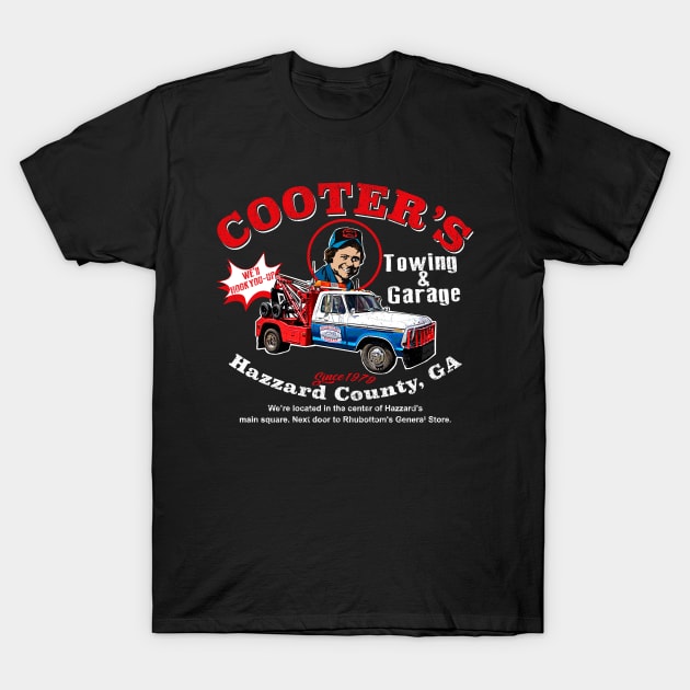 Cooter's Towing Worn Hazzard County Dks T-Shirt by Alema Art